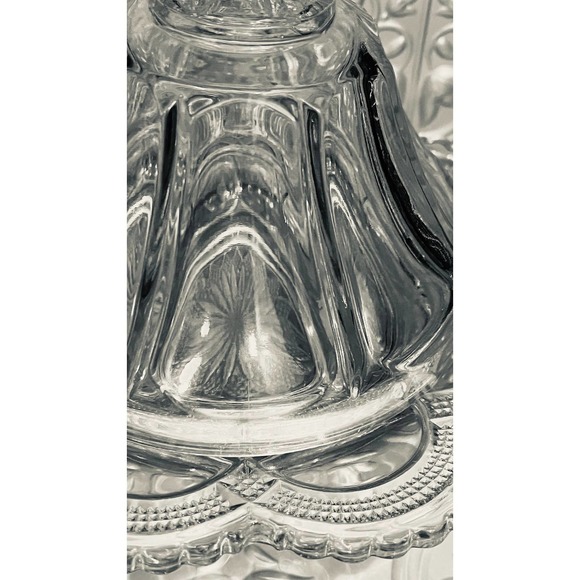 Classic Round Galway Clear Glass Butter Dish with Delicate Scalloped Edge - Picture 6 of 8